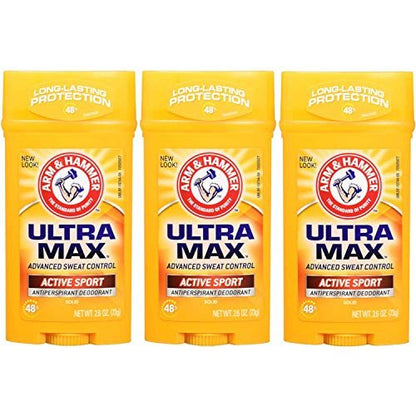 ARM & HAMMER ULTRAMAX Antiperspirant Deodorant Active Sport, 2.6 oz (Pack of 3)
