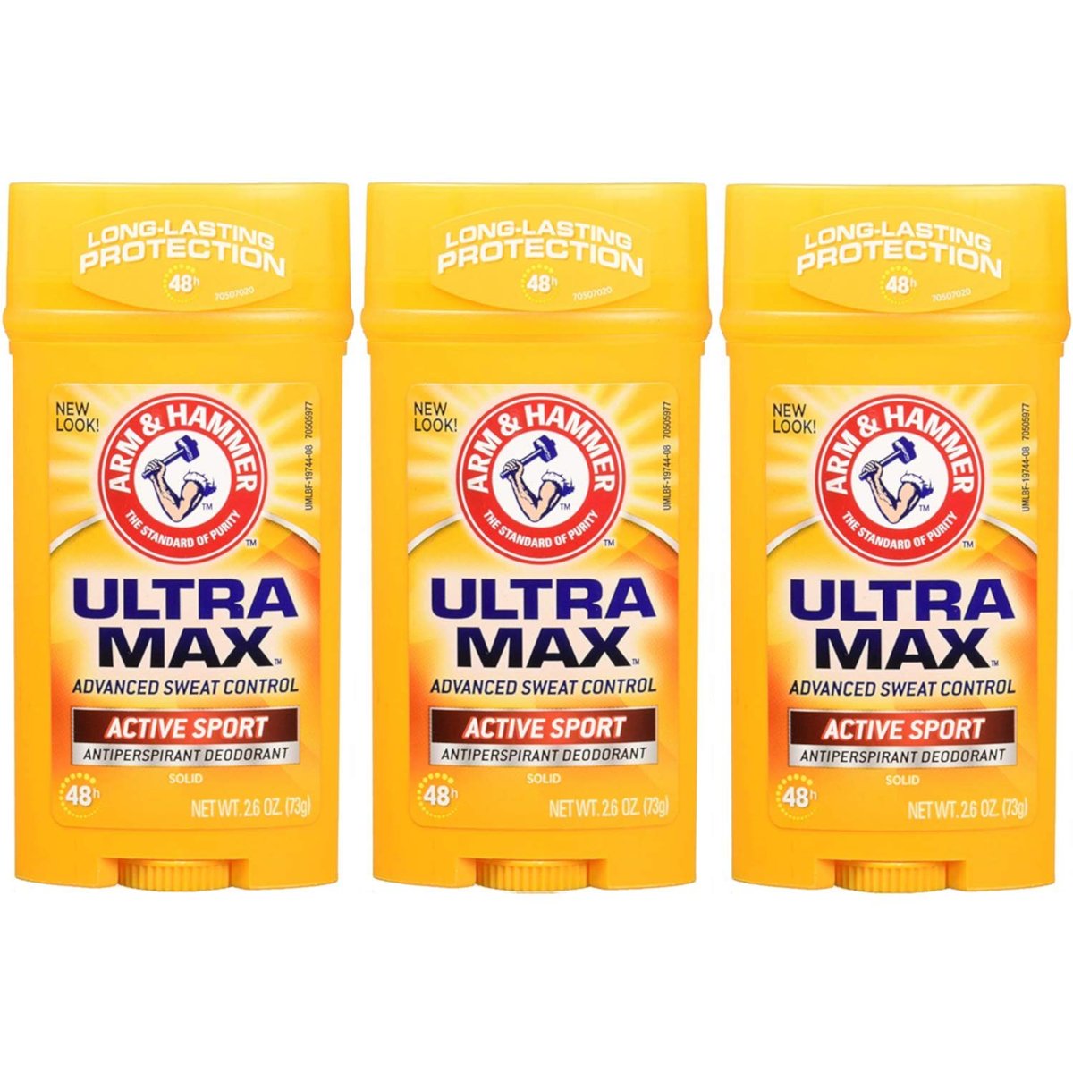 ARM & HAMMER ULTRAMAX Antiperspirant Deodorant Active Sport, 2.6 oz (Pack of 3) - görsel 4
