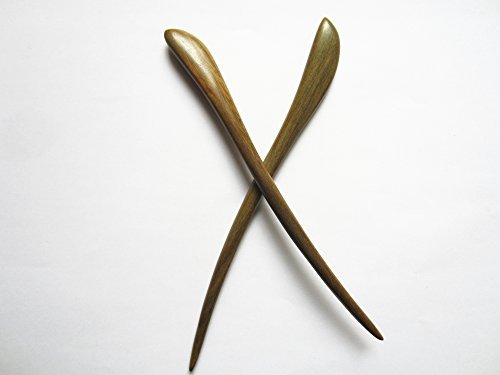 Natural Green Sandalwood Hair Sticks – Handmade Carved Swiming Fish Hair Pins, Pack of 2 - görsel 8