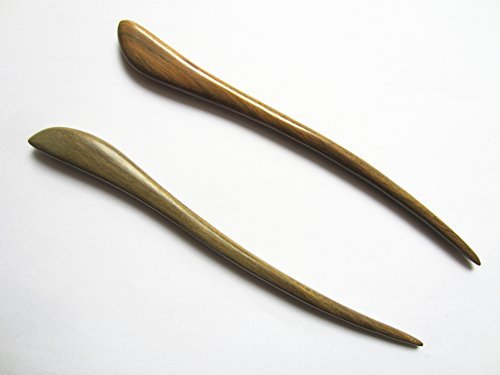 Natural Green Sandalwood Hair Sticks – Handmade Carved Swiming Fish Hair Pins, Pack of 2 - görsel 4