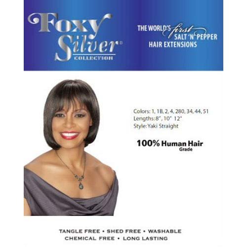 Foxy Silver Yaki Straight 100% Human Hair Weave 14 inch - Color 51 - görsel 3