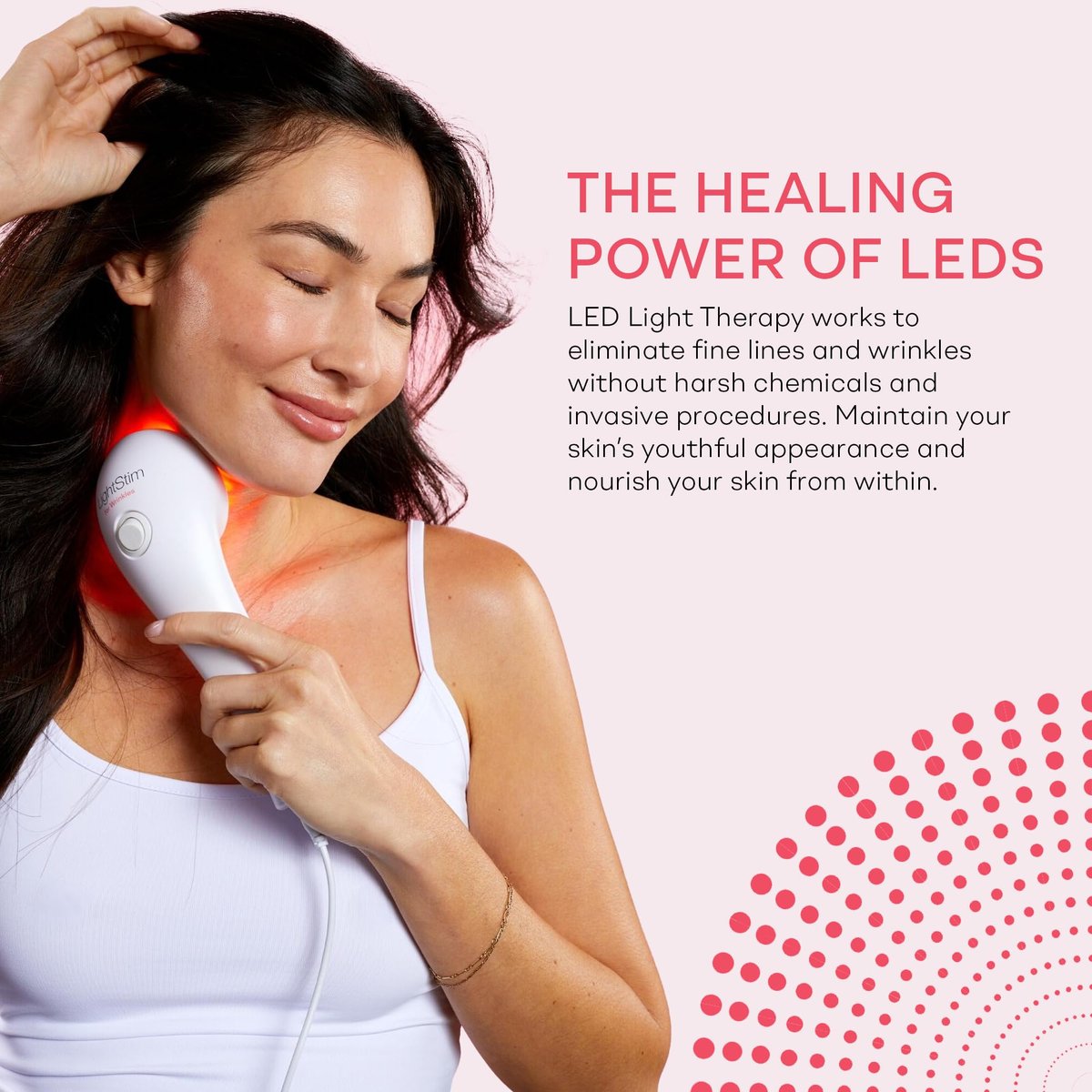 LightStim for Wrinkles Red Light Therapy Device – FDA Cleared Anti-Aging Skin Rejuvenation with 72 LEDs (605, 630, 660, 855 nm) Avelisse