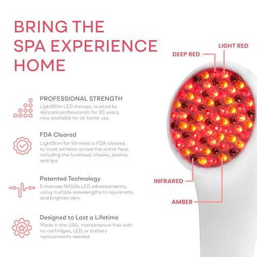 LightStim for Wrinkles Red Light Therapy Device – FDA Cleared Anti-Aging Skin Rejuvenation with 72 LEDs (605, 630, 660, 855 nm) Avelisse