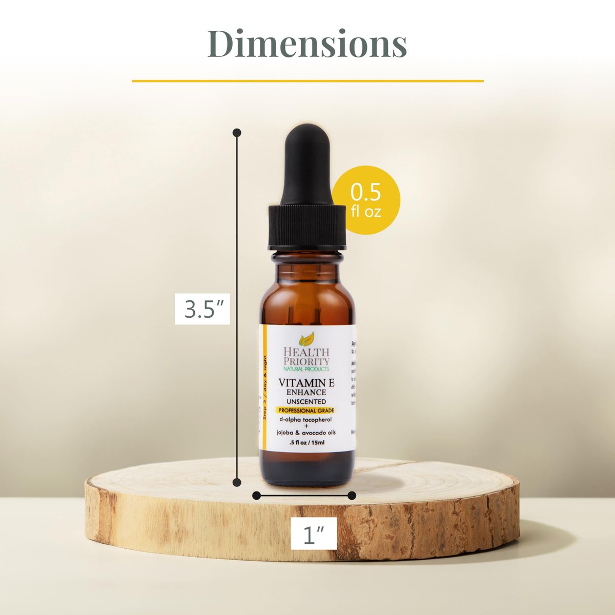 Health Priority Naturals Organic Vitamin E Oil for Skin - Jojoba, Avocado Oil - Unscented, Handcrafted for Face/Hair, Non-GMO, No Gluten, 15000 IU, 0.5 Fl Oz - görsel 5