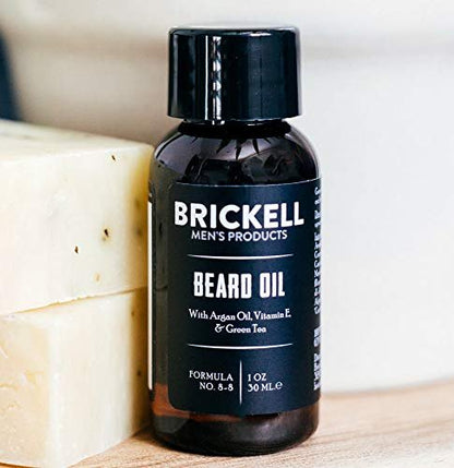 Brickell Men's Beard Oil - Natural & Organic Argan and Jojoba Oil for Stronger, Softer Beard (1 oz, Scented) Avelisse