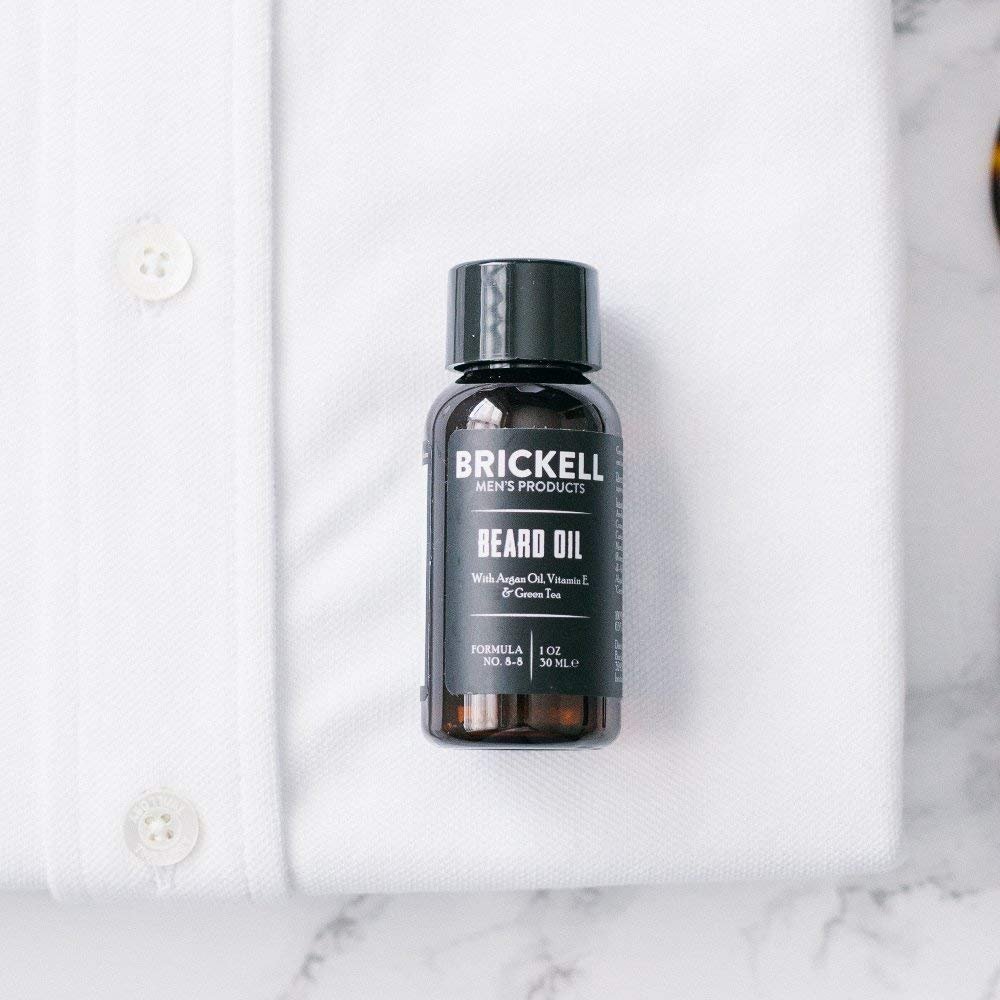 Brickell Men's Beard Oil - Natural & Organic Argan and Jojoba Oil for Stronger, Softer Beard (1 oz, Scented) Avelisse