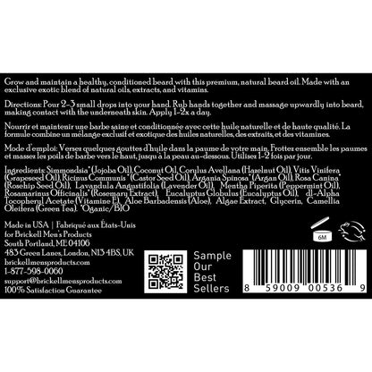 Brickell Men's Beard Oil - Natural & Organic Argan and Jojoba Oil for Stronger, Softer Beard (1 oz, Scented) Avelisse