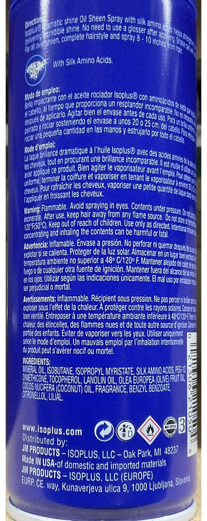 Isoplus Oil Sheen Regular Conditioning Hair Spray - 7 oz | Moisture & Shine
