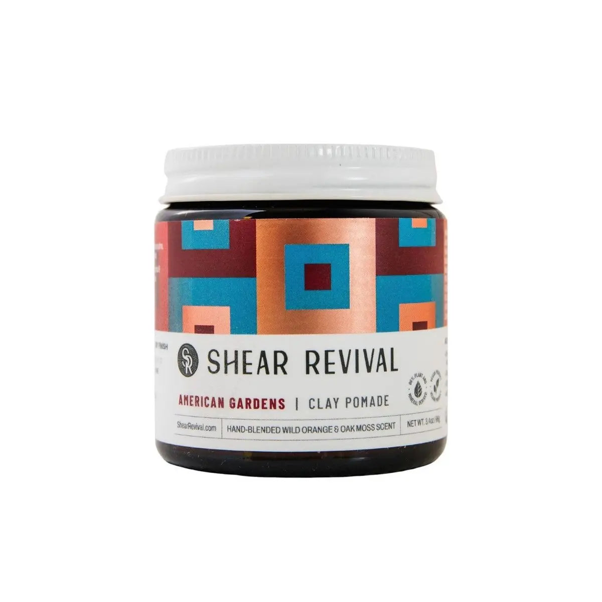 Shear Revival American Gardens Clay Pomade - Strong Hold, Matte Finish, Vegan & Natural Hair Styling Clay for All Hair Types, 3.4 oz Avelisse