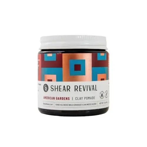 Shear Revival American Gardens Clay Pomade - Strong Hold, Matte Finish, Vegan & Natural Hair Styling Clay for All Hair Types, 3.4 oz Avelisse