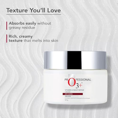 O3+ Dermal Zone Vitamin-A Night Repair Cream - 50g / 1.76 oz Intensive Night Moisturizer