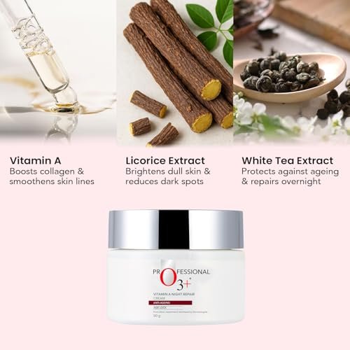 O3+ Dermal Zone Vitamin-A Night Repair Cream - 50g / 1.76 oz Intensive Night Moisturizer - görsel 10