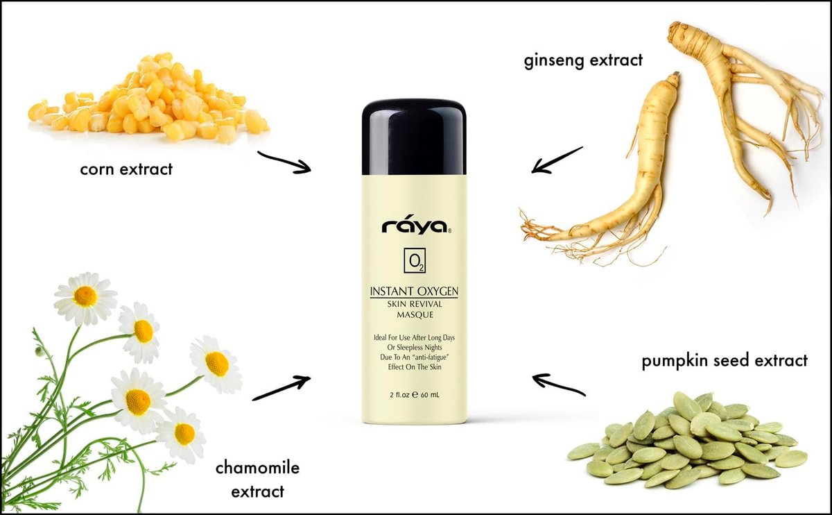 Raya Instant Oxygen Skin Revival Masque | Anti-Fatigue Facial Mask for Glowing Complexion | 2.03 oz Avelisse