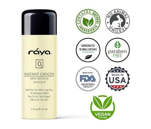 Raya Instant Oxygen Skin Revival Masque | Anti-Fatigue Facial Mask for Glowing Complexion | 2.03 oz Avelisse