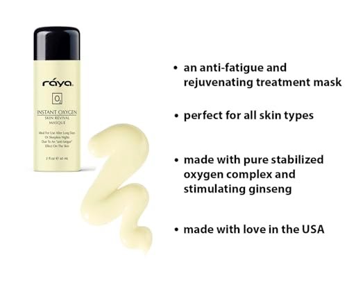 Raya Instant Oxygen Skin Revival Masque | Anti-Fatigue Facial Mask for Glowing Complexion | 2.03 oz Avelisse