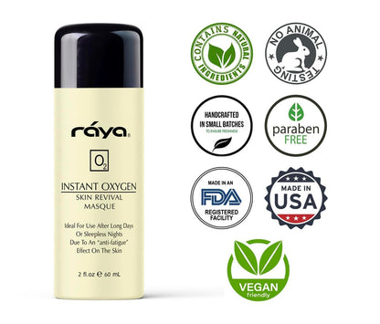 Raya Instant Oxygen Skin Revival Masque | Anti-Fatigue Facial Mask for Glowing Complexion | 2.03 oz Avelisse
