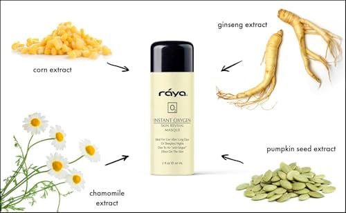 Raya Instant Oxygen Skin Revival Masque | Anti-Fatigue Facial Mask for Glowing Complexion | 2.03 oz Avelisse