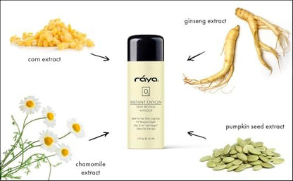 Raya Instant Oxygen Skin Revival Masque | Anti-Fatigue Facial Mask for Glowing Complexion | 2.03 oz Avelisse