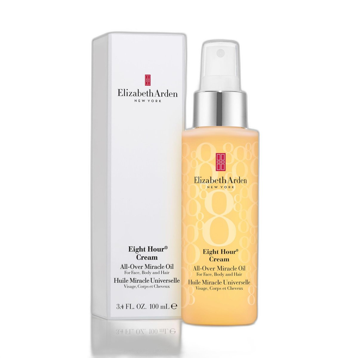 Elizabeth Arden Eight Hour All-Over Miracle Oil - Hydrating Spray Moisturizer for Face, Body & Hair with Vitamin E & Tsubaki Oil, Non-Comedogenic, Lightweight, 3.4 oz Avelisse