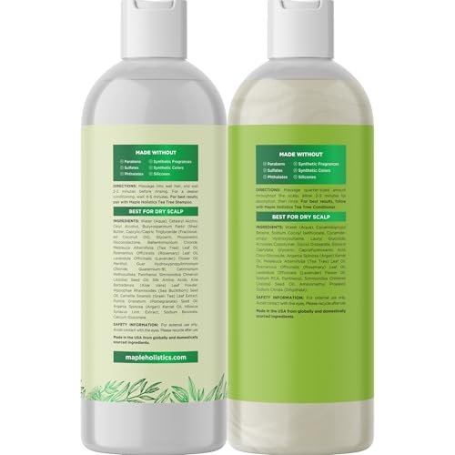 Tea Tree Shampoo and Conditioner Set – Sulfate Free Clarifying Shampoo and Conditioner for Oily Hair & Scalp Care with Australian Tea Tree Oil – Dry Scalp Treatment for Build Up (8 Fl Oz) - görsel 9