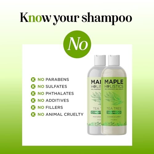 Tea Tree Shampoo and Conditioner Set – Sulfate Free Clarifying Shampoo and Conditioner for Oily Hair & Scalp Care with Australian Tea Tree Oil – Dry Scalp Treatment for Build Up (8 Fl Oz) - görsel 13
