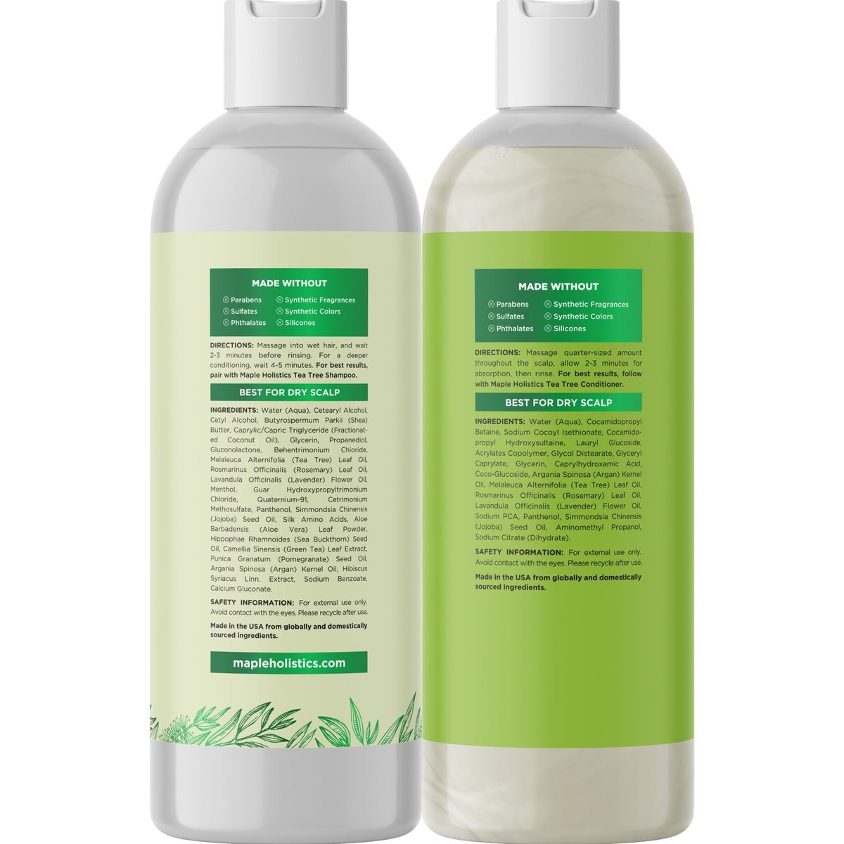 Tea Tree Shampoo and Conditioner Set – Sulfate Free Clarifying Shampoo and Conditioner for Oily Hair & Scalp Care with Australian Tea Tree Oil – Dry Scalp Treatment for Build Up (8 Fl Oz) - görsel 10