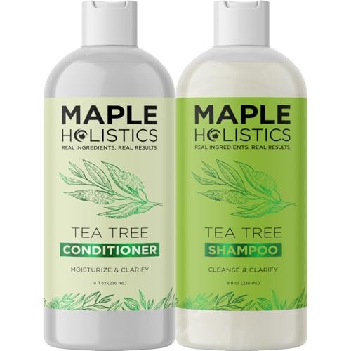Tea Tree Shampoo and Conditioner Set – Sulfate Free Clarifying Shampoo and Conditioner for Oily Hair & Scalp Care with Australian Tea Tree Oil – Dry Scalp Treatment for Build Up (8 Fl Oz) - görsel 15