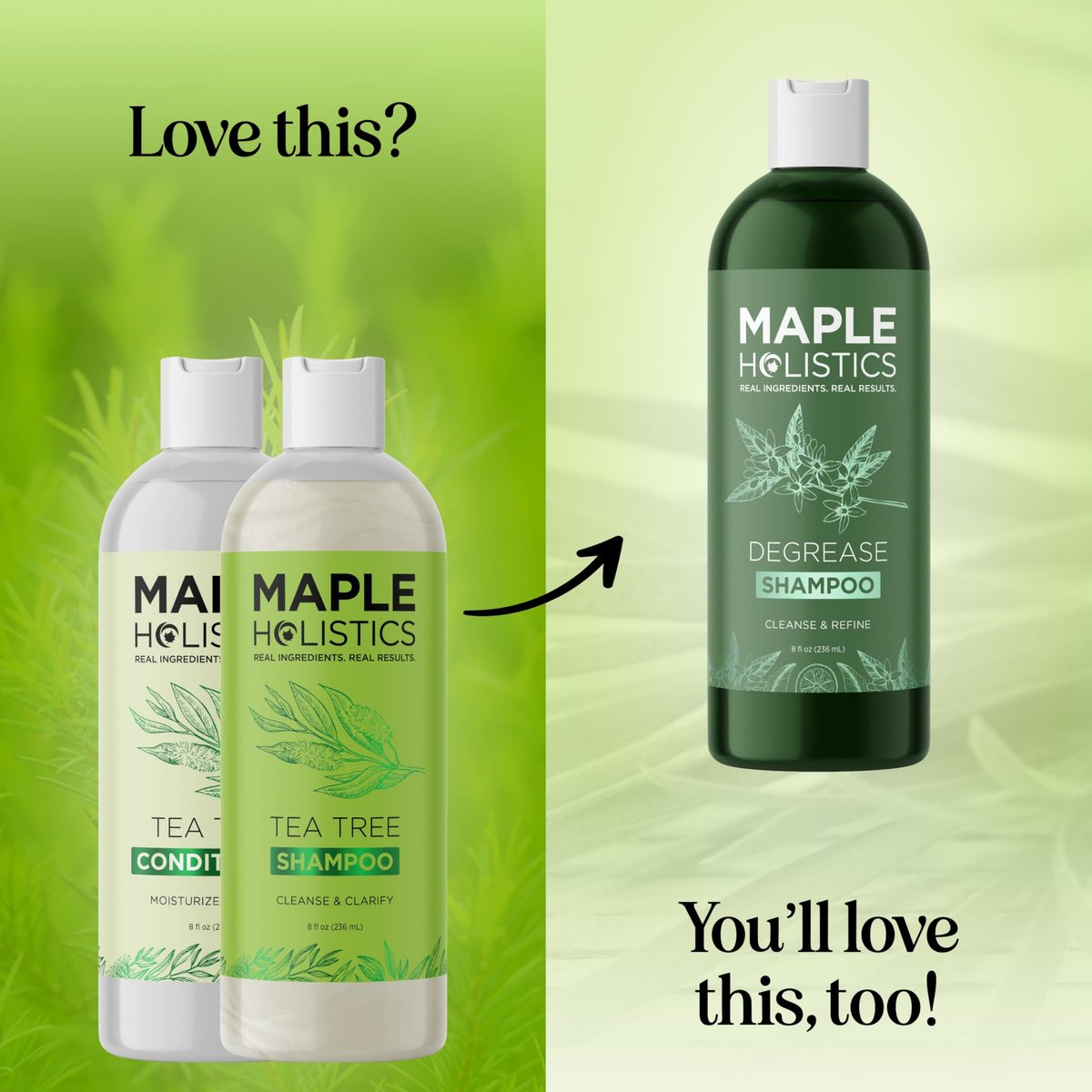 Tea Tree Shampoo and Conditioner Set – Sulfate Free Clarifying Shampoo and Conditioner for Oily Hair & Scalp Care with Australian Tea Tree Oil – Dry Scalp Treatment for Build Up (8 Fl Oz) - görsel 12