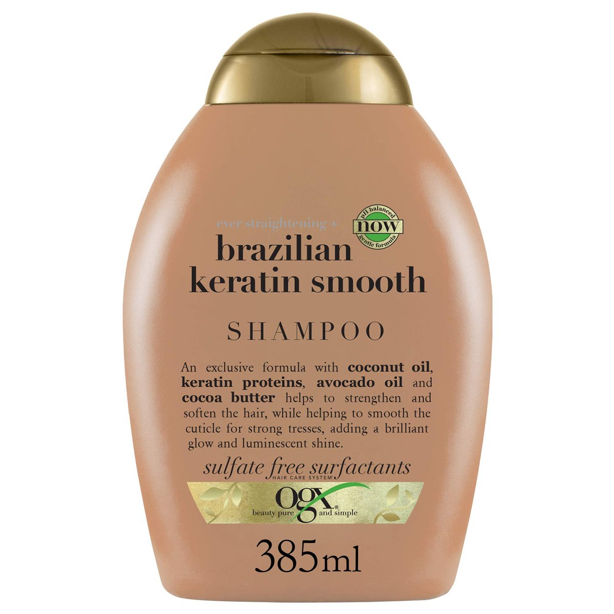 OGX Ever Straight Brazilian Keratin Therapy Shampoo, 13 fl oz – Smoothing & Frizz Control - görsel 1