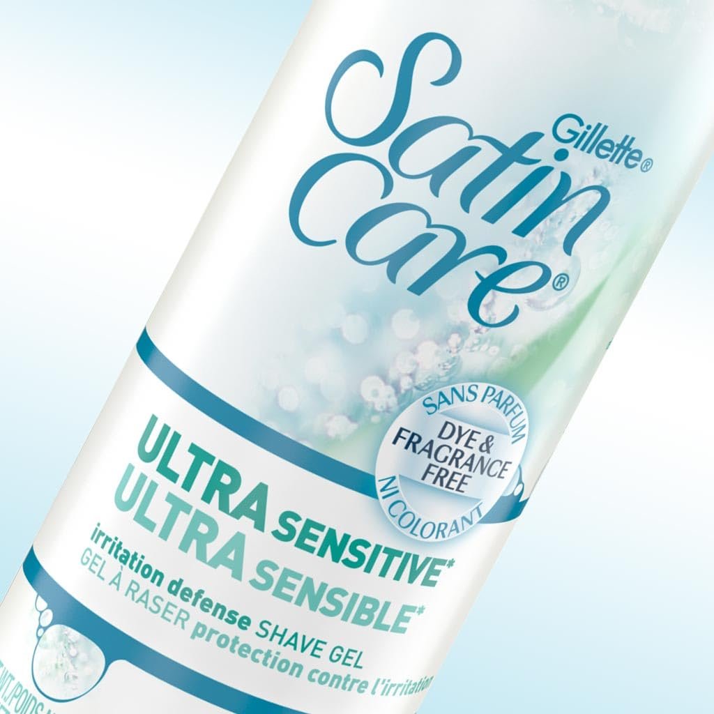 Gillette Venus Satin Care Ultra Sensitive Shave Gel for Women, Fragrance Free, 7 oz (Pack of 2) - görsel 7