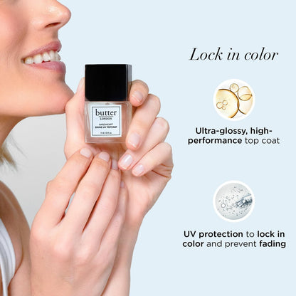 butter LONDON Shine UV Top Coat Nail Polish - Hardwear - Quick-Drying, Glossy Finish - 0.37 Fl Oz Avelisse