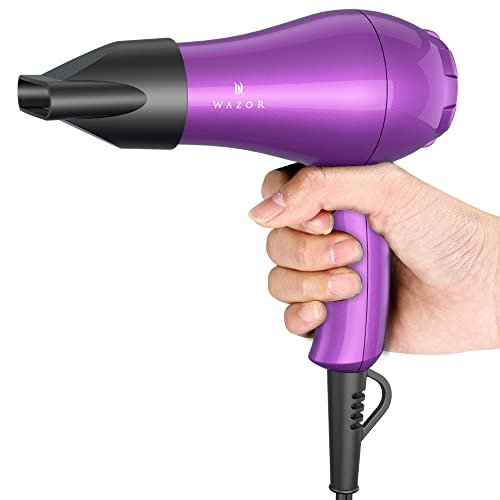 Mini Lightweight Hair Dryer for Pour Painting & RV Compact Travel Blow Dryer for Kids 1000W Ionic Dryer with Concentrator, Cool Shot Button Avelisse