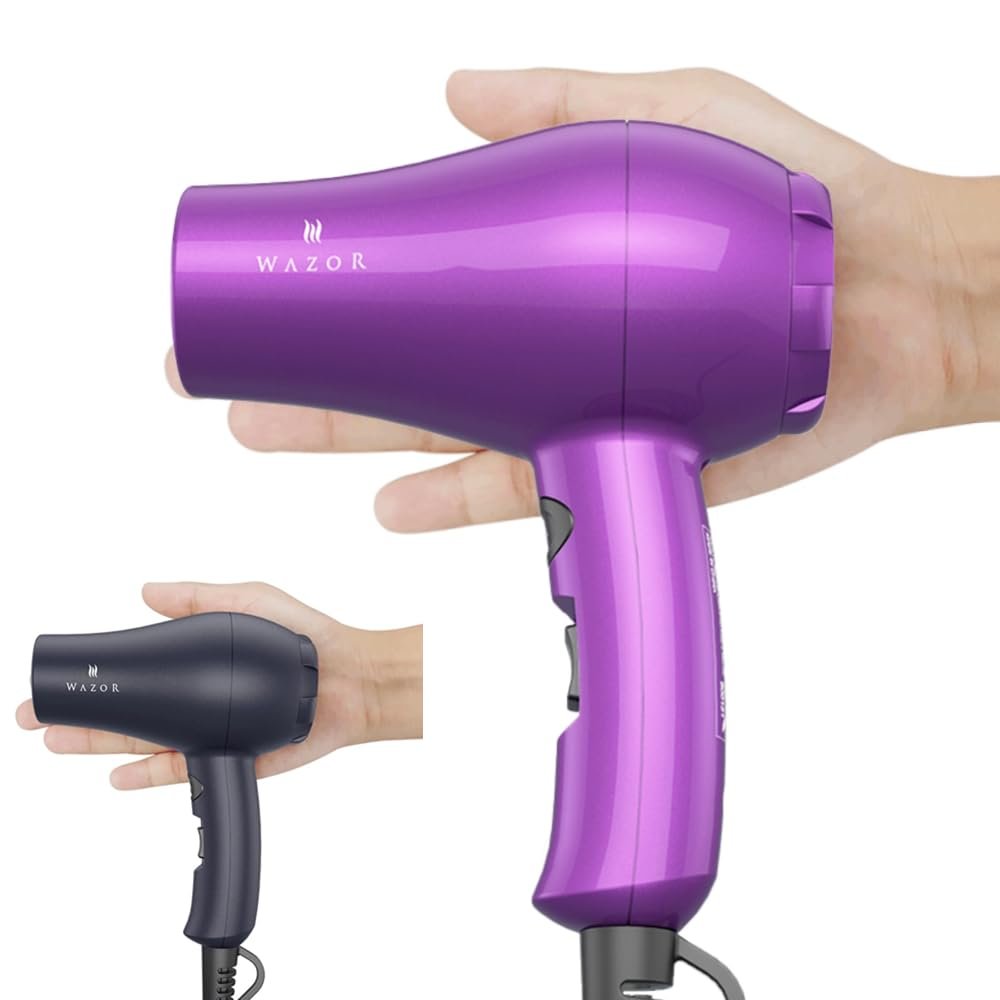 Mini Lightweight Hair Dryer for Pour Painting & RV Compact Travel Blow Dryer for Kids 1000W Ionic Dryer with Concentrator, Cool Shot Button Avelisse