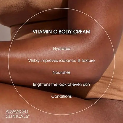 Advanced Clinicals Vitamin C Cream - Visibly Brightening Body Lotion, 16 oz Avelisse