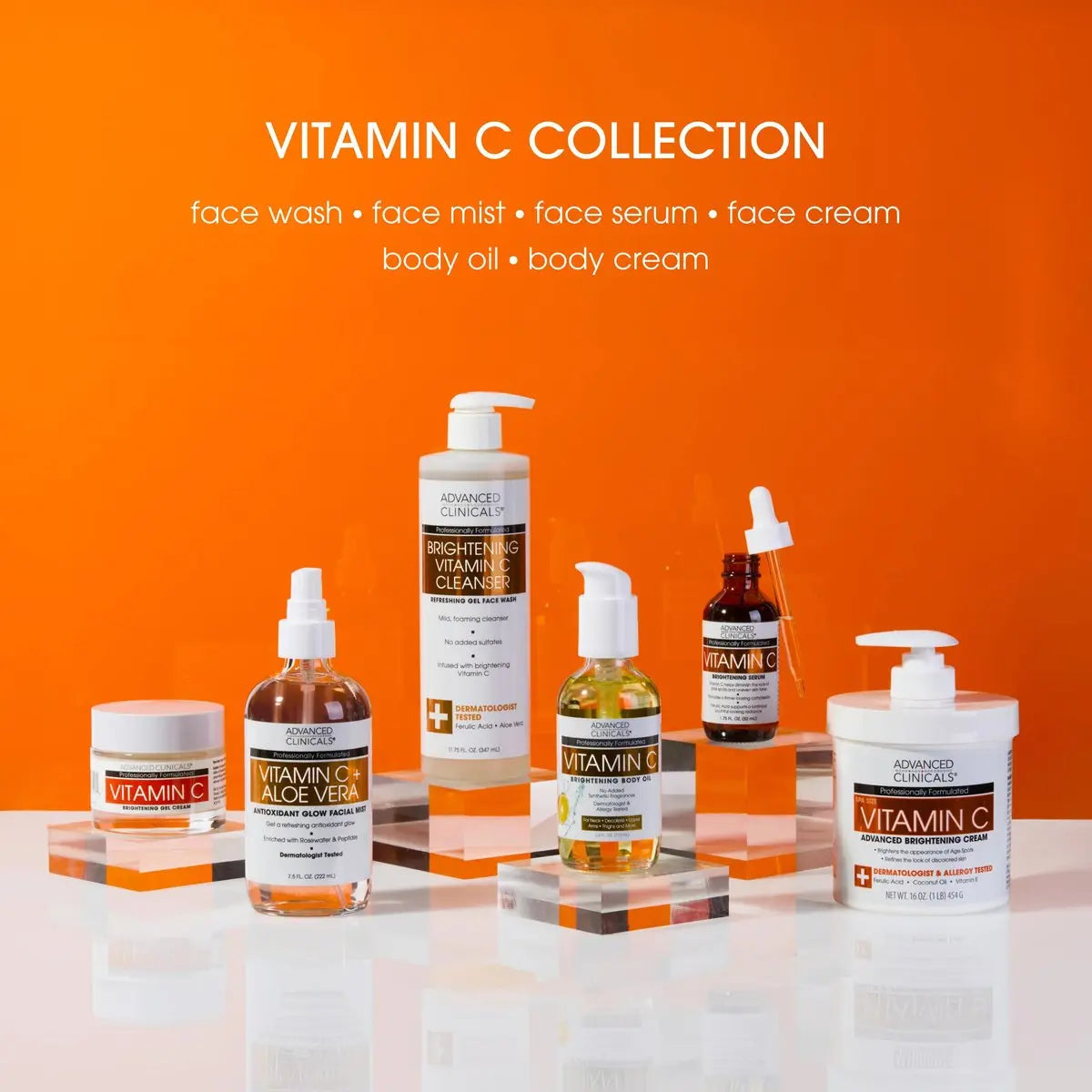 Advanced Clinicals Vitamin C Cream - Visibly Brightening Body Lotion, 16 oz Avelisse
