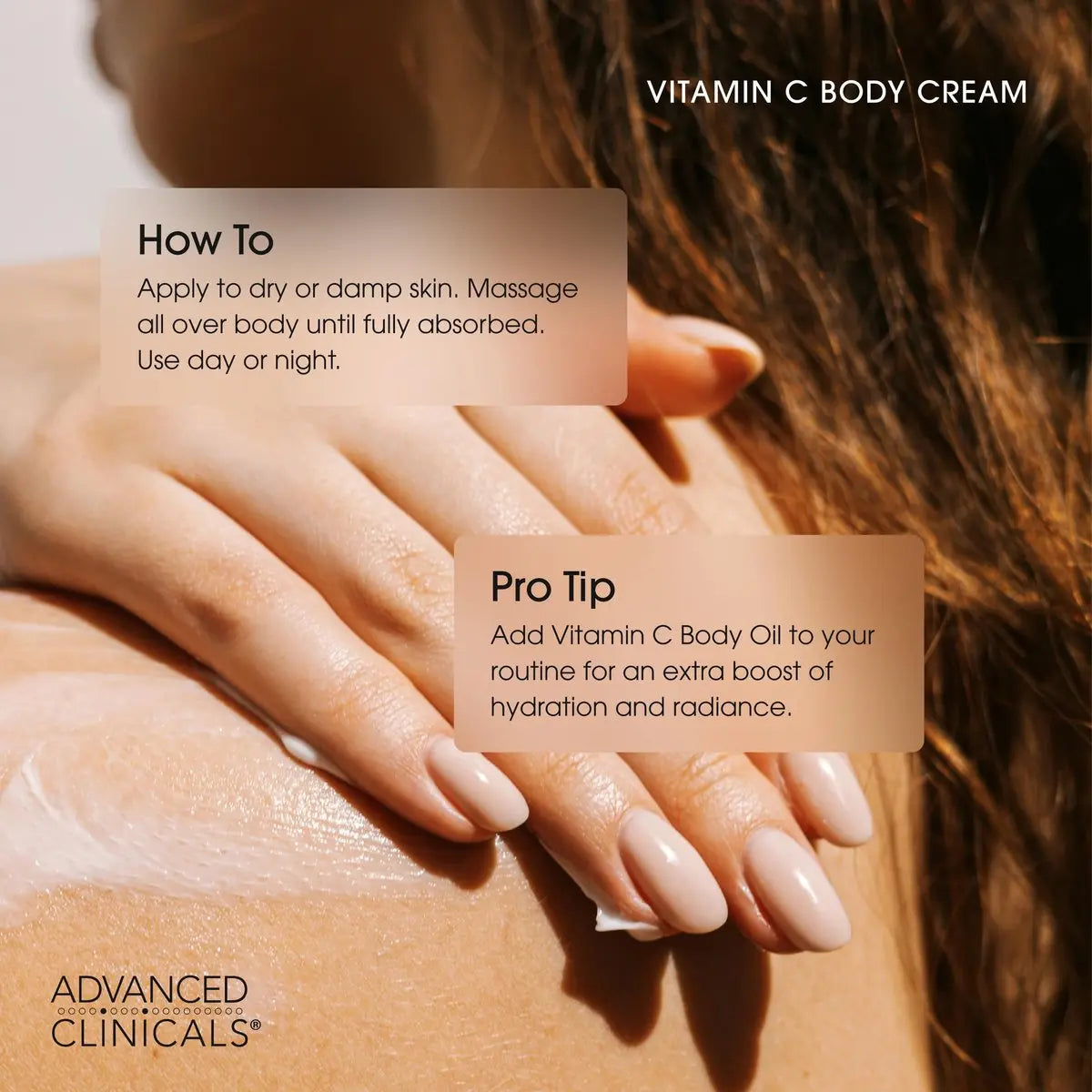 Advanced Clinicals Vitamin C Cream - Visibly Brightening Body Lotion, 16 oz Avelisse