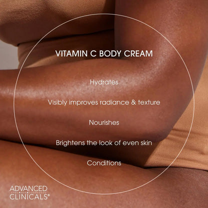 Advanced Clinicals Vitamin C Cream - Visibly Brightening Body Lotion, 16 oz Avelisse