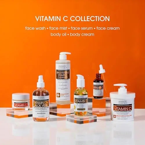 Advanced Clinicals Vitamin C Cream - Visibly Brightening Body Lotion, 16 oz Avelisse