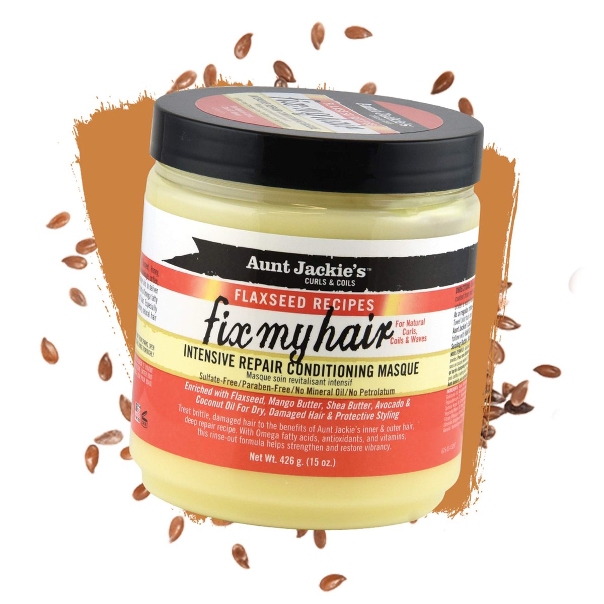 Aunt Jackie's Flaxseed Recipes Fix My Hair Intensive Repair Conditioning Masque - 15 oz - görsel 3