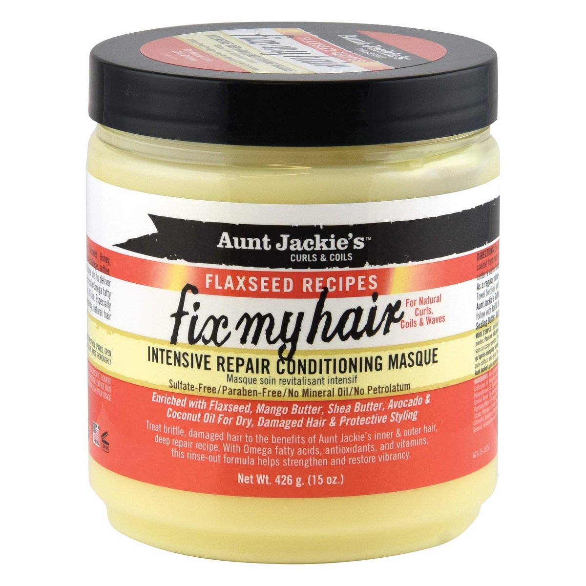 Aunt Jackie's Flaxseed Recipes Fix My Hair Intensive Repair Conditioning Masque - 15 oz - görsel 1