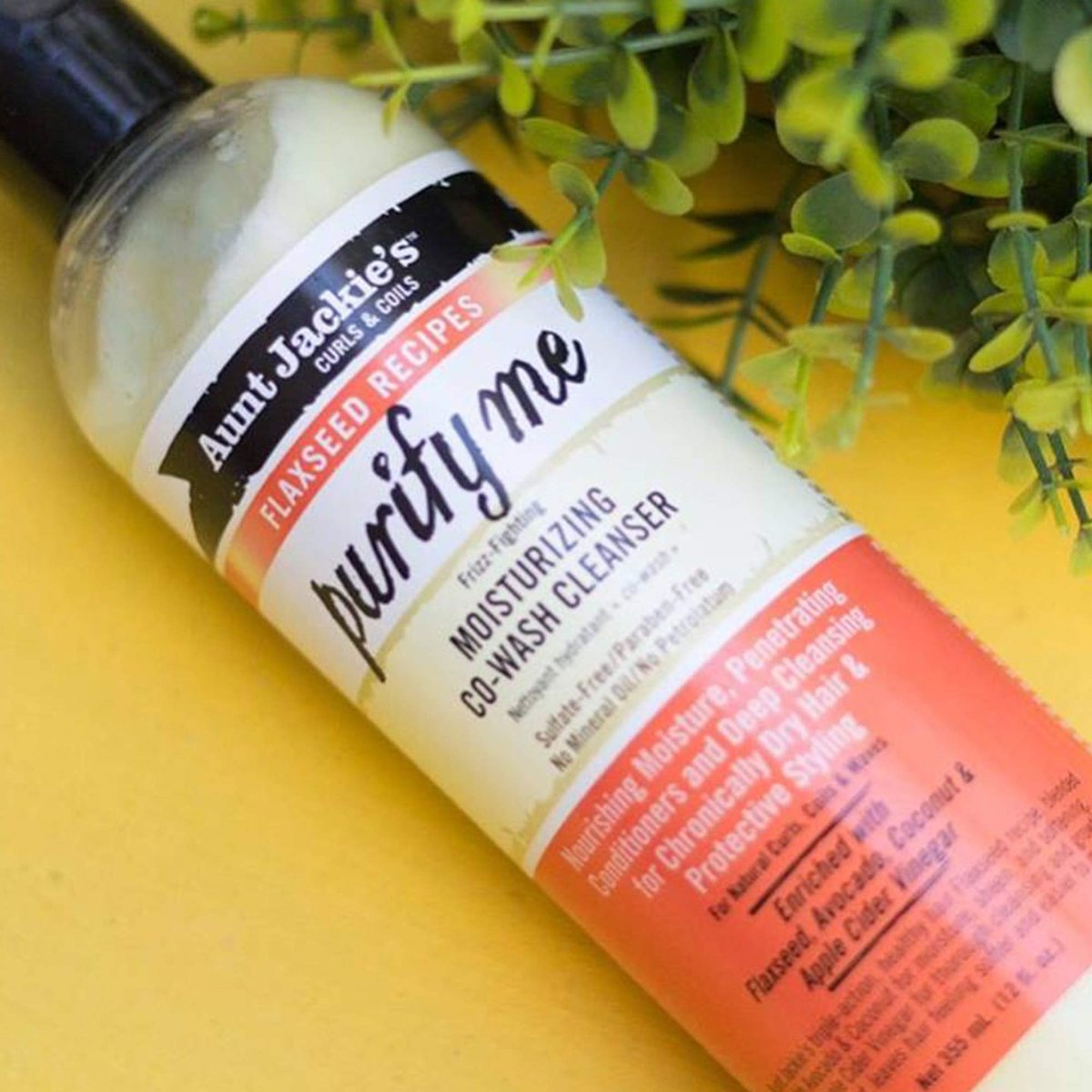Aunt Jackie's Flaxseed Recipes Purify Me Frizz-Fighting Moisturizing Co-Wash Hair Cleanser for Chronically Dry Hair and Protective Styling, 12 Fl Oz - görsel 5