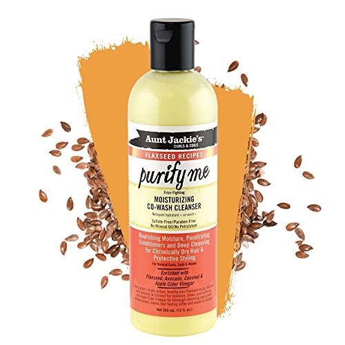 Aunt Jackie's Flaxseed Recipes Purify Me Frizz-Fighting Moisturizing Co-Wash Hair Cleanser for Chronically Dry Hair and Protective Styling, 12 Fl Oz - görsel 4
