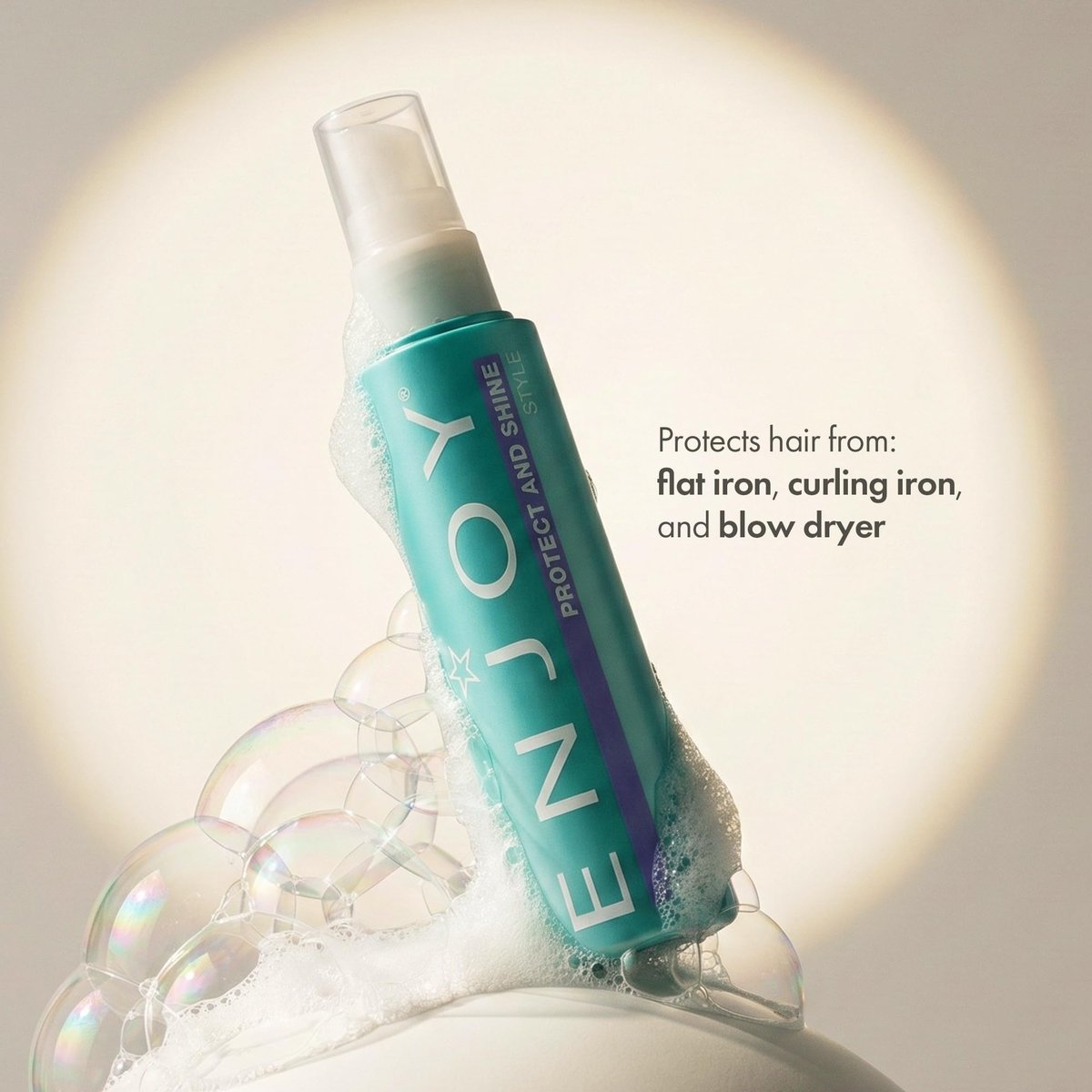 Enjoy Protect and Shine Thermal Protection Serum - Lightweight Finish, Frizz Control & Humidity Block for Smooth, Soft Hair (3.4 oz) Avelisse