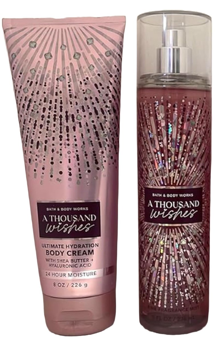 Bath & Body Works A Thousand Wishes Signature Collection Gift Set - Fine Fragrance Mist & Ultra Shea Body Cream Avelisse