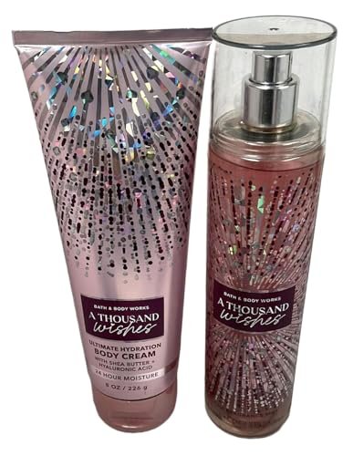 Bath & Body Works A Thousand Wishes Signature Collection Gift Set - Fine Fragrance Mist & Ultra Shea Body Cream Avelisse