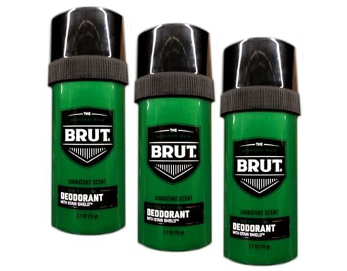 Brut Round Solid Deodorant for Men, 2.7 oz (Pack of 3) - Long-Lasting Protection Avelisse