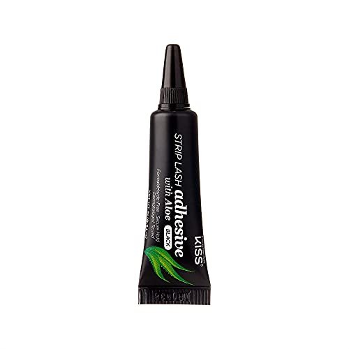 KISS Black Strip Lash Adhesive with Aloe – Secure Hold, Latex-Based, Dermatologist Tested, 0.24 oz - görsel 6