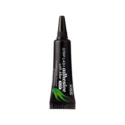 KISS Black Strip Lash Adhesive with Aloe – Secure Hold, Latex-Based, Dermatologist Tested, 0.24 oz