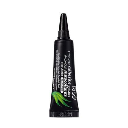 KISS Black Strip Lash Adhesive with Aloe – Secure Hold, Latex-Based, Dermatologist Tested, 0.24 oz