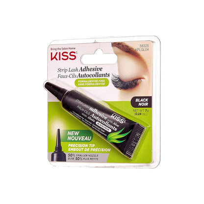 KISS Black Strip Lash Adhesive with Aloe – Secure Hold, Latex-Based, Dermatologist Tested, 0.24 oz
